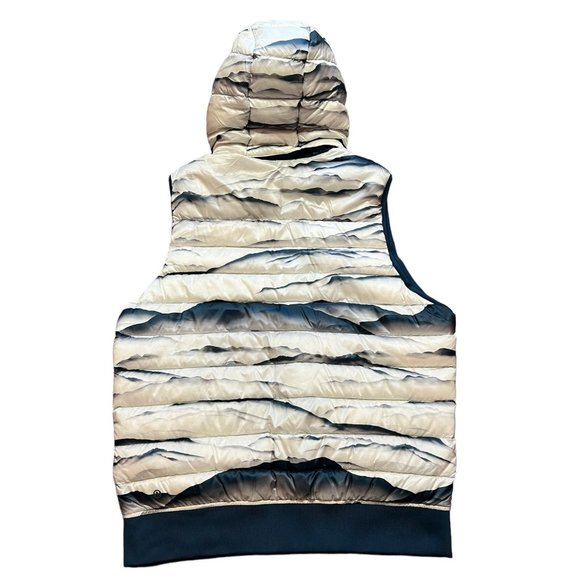 Lululemon Puffer Vest Mens Large Goose Down White Blue Hood Zip Jacket Athletic - Picture 2 of 6